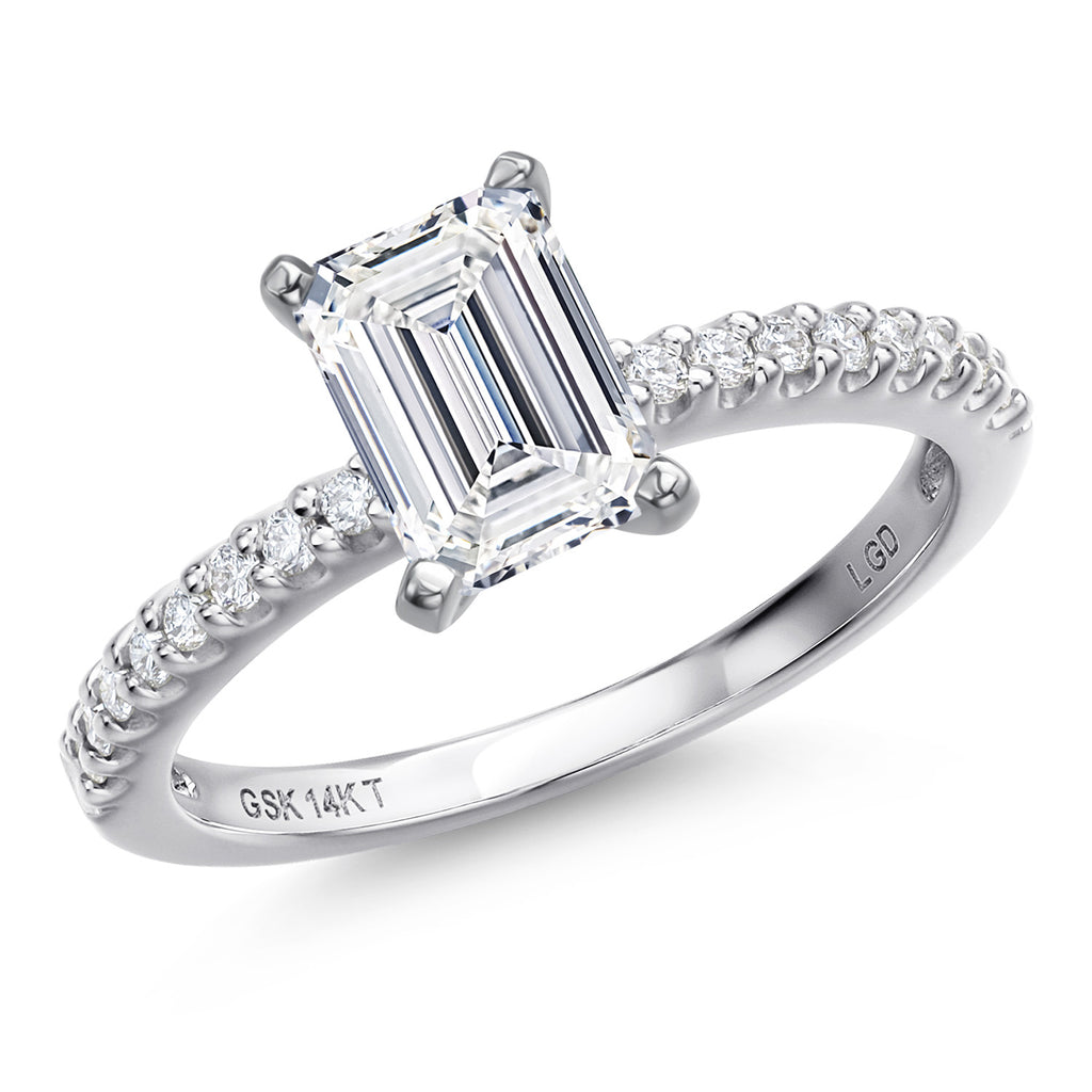 Emerald Cut_Center 1.50ct_5_Ring in 14K White Gold