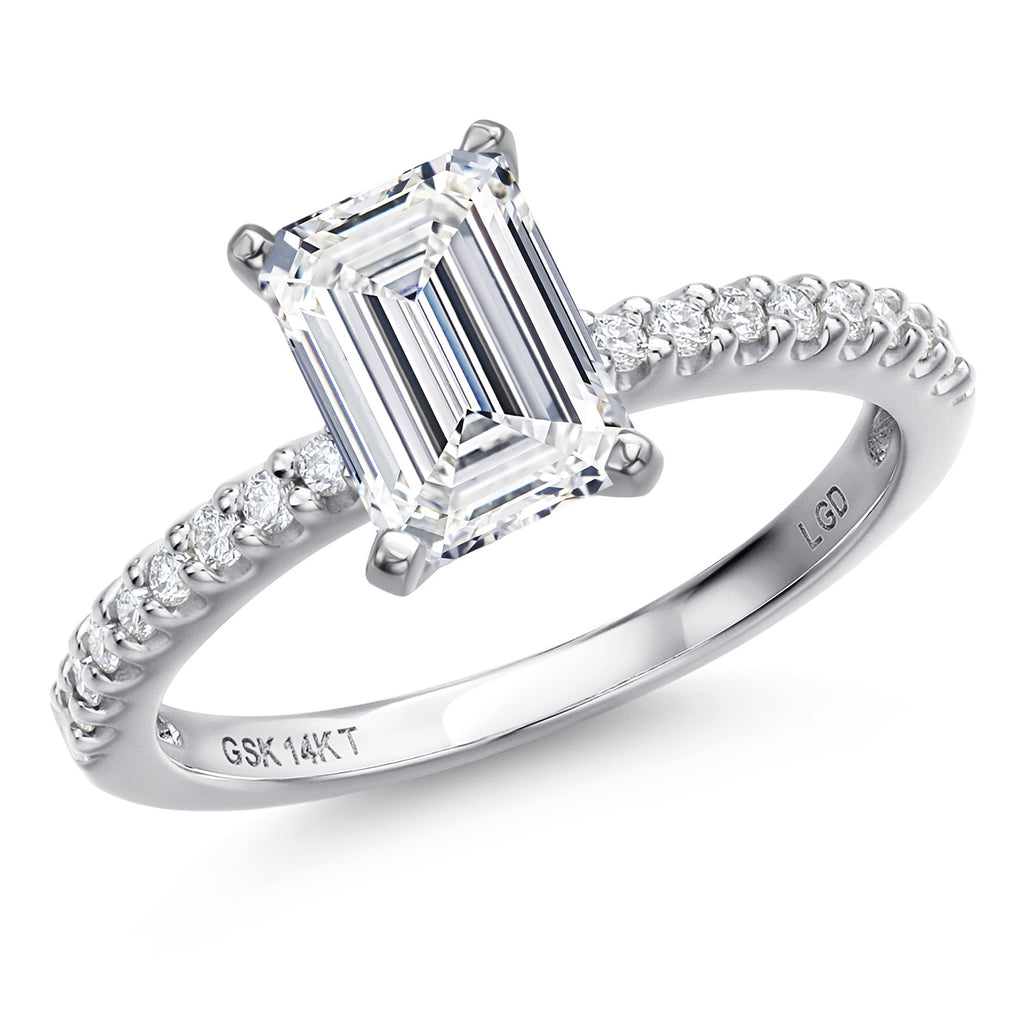 Emerald Cut_Center 2.00ct_8_Ring in 14K White Gold