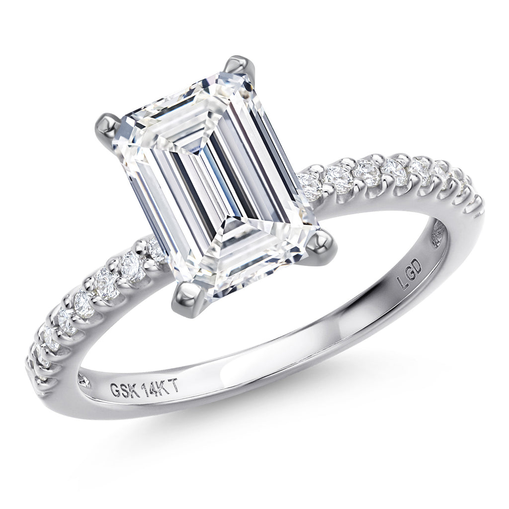Emerald Cut_Center 3.00ct_7_Ring in 14K White Gold