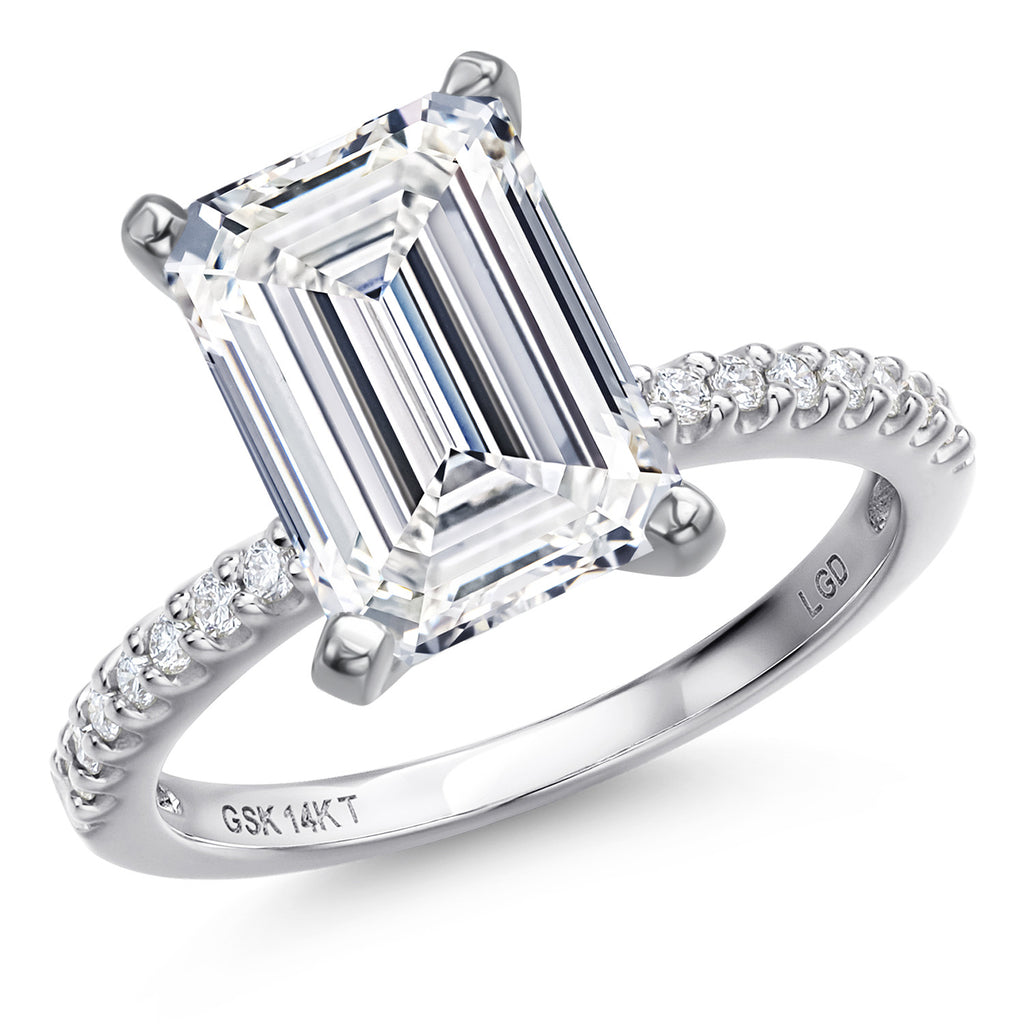 Emerald Cut_Center 4.00ct_6_Ring in 14K White Gold