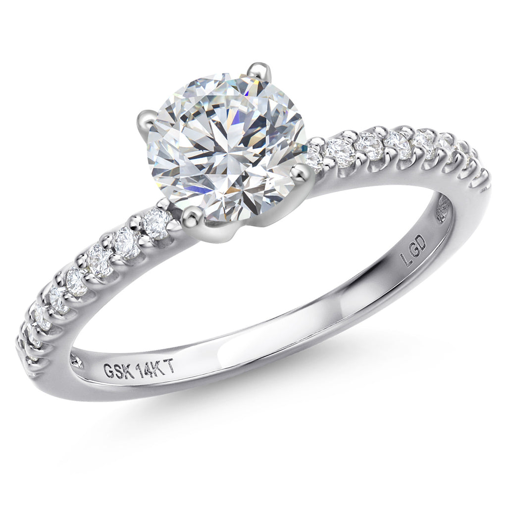 Round Cut_Center 1.00ct_5_Ring in 14K White Gold