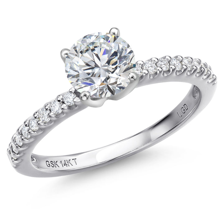 Round Cut_Center 1.00ct_5_Ring in 14K White Gold