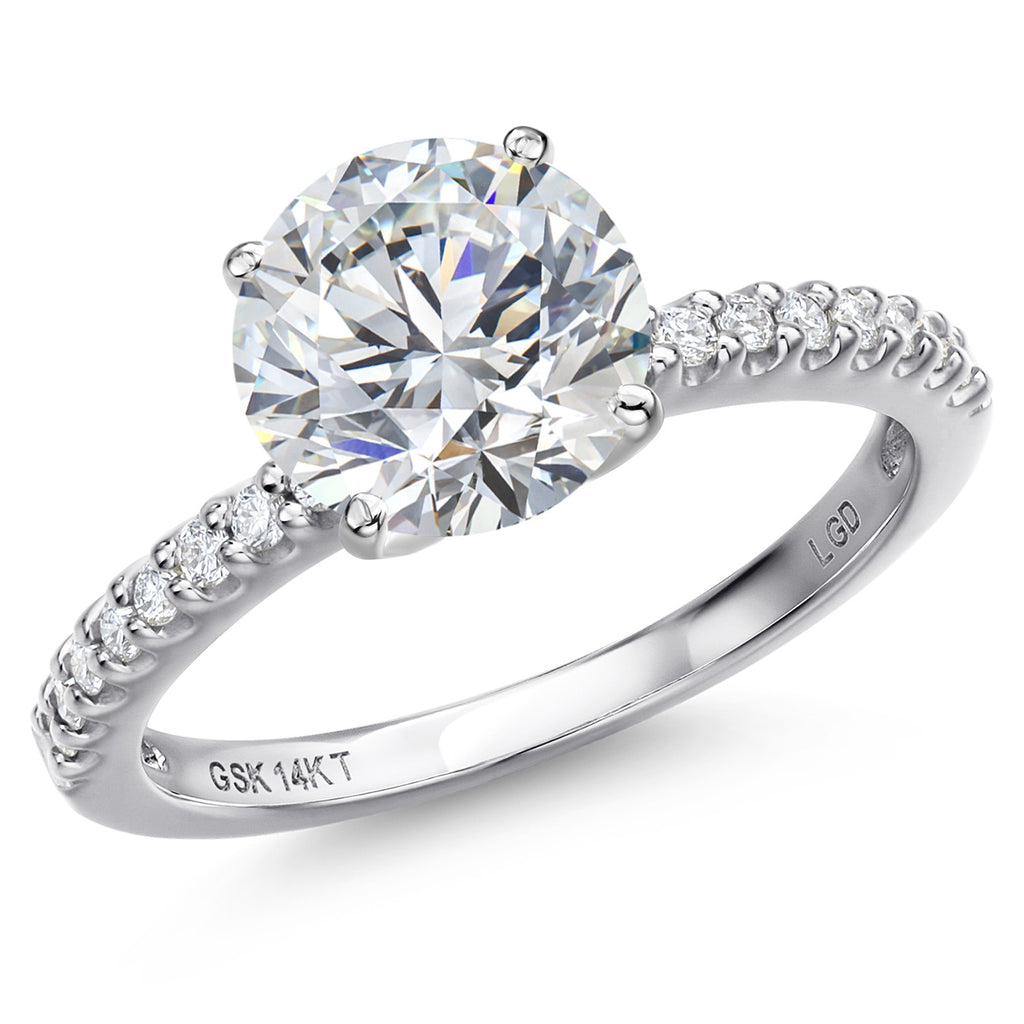 Round Cut_Center 3.00ct_9_Ring in 14K White Gold