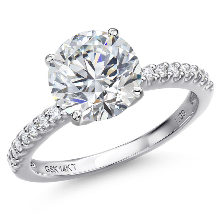 Round Cut_Center 4.00ct_5_Ring in 14K White Gold