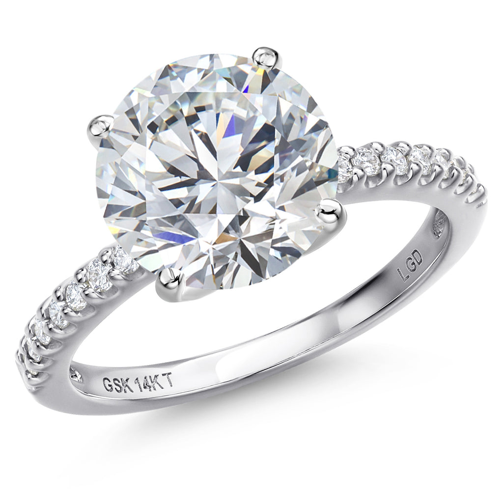 Round Cut_Center 5.00ct_7_Ring in 14K White Gold