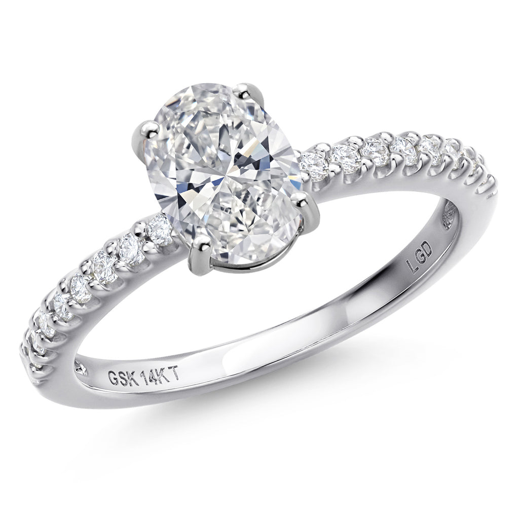 Oval Cut_Center 1.00ct_5_Ring in 14K White Gold
