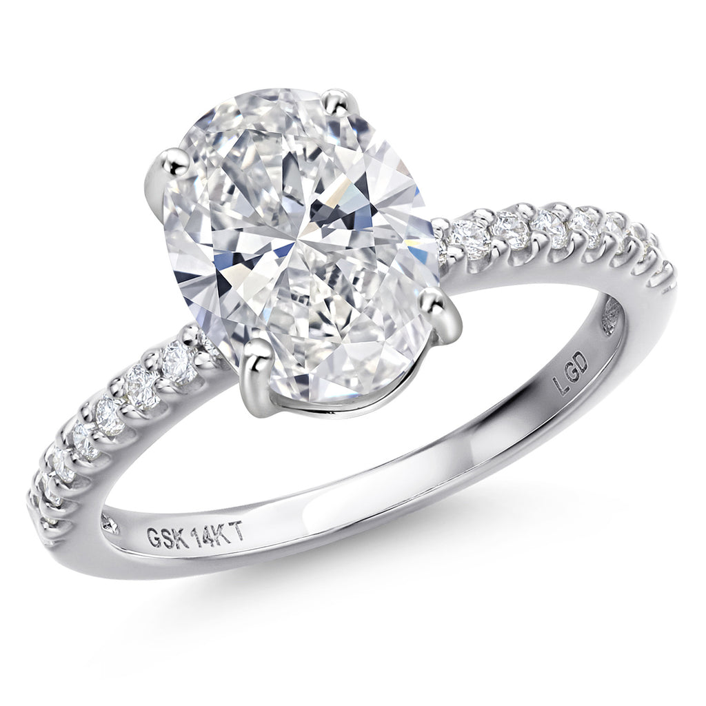 Oval Cut_Center 2.00ct_6_Ring in 14K White Gold