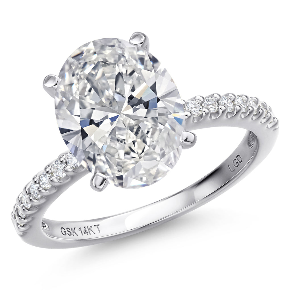 Oval Cut_Center 3.00ct_9_Ring in 14K White Gold