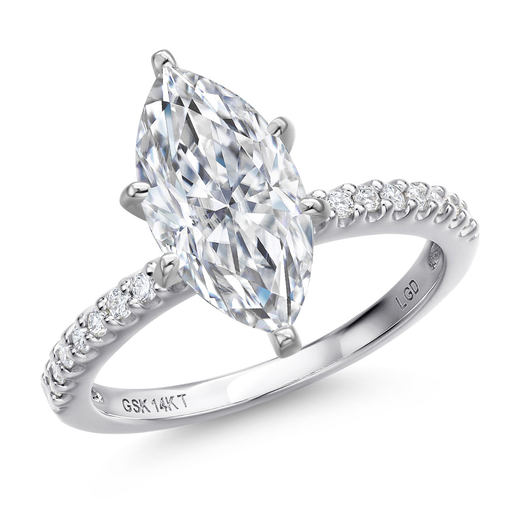 Marquise Cut_Center 2.00ct_5_Ring in 14K White Gold