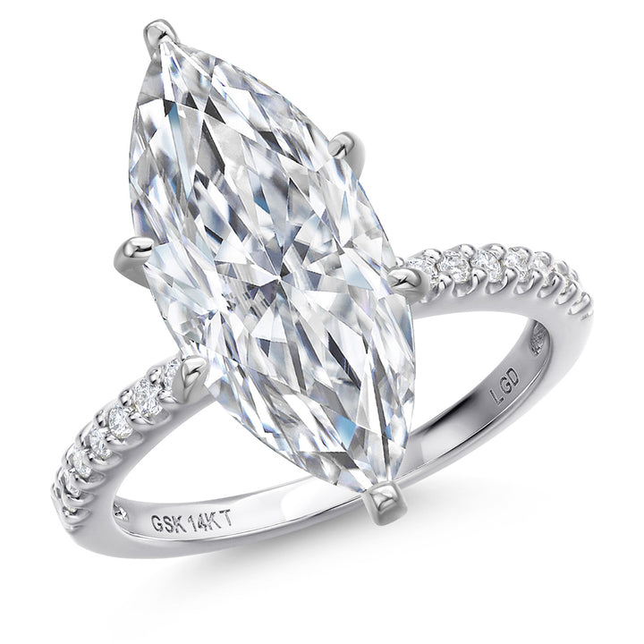 Marquise Cut_Center 5.00ct_5_Ring in 14K White Gold