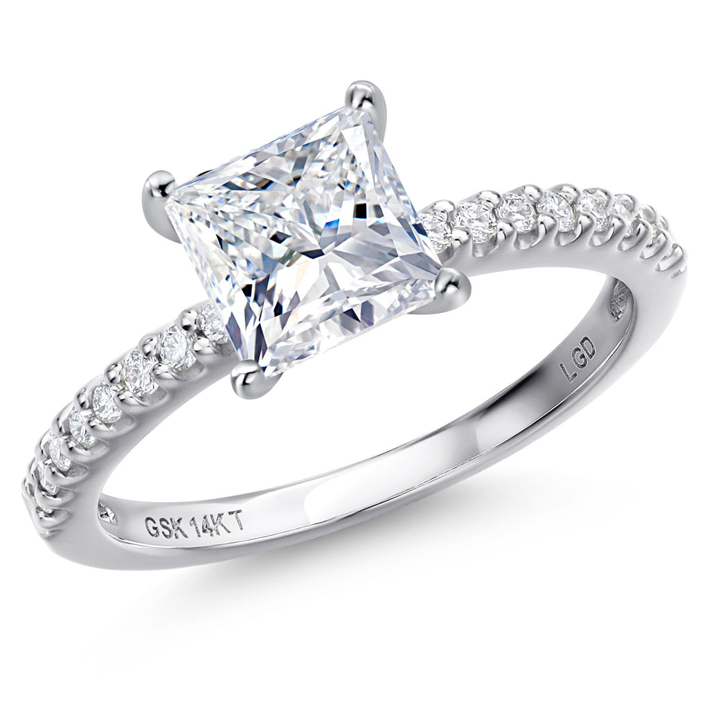 Princess Cut_Center 1.00ct_9_Ring in 14K White Gold