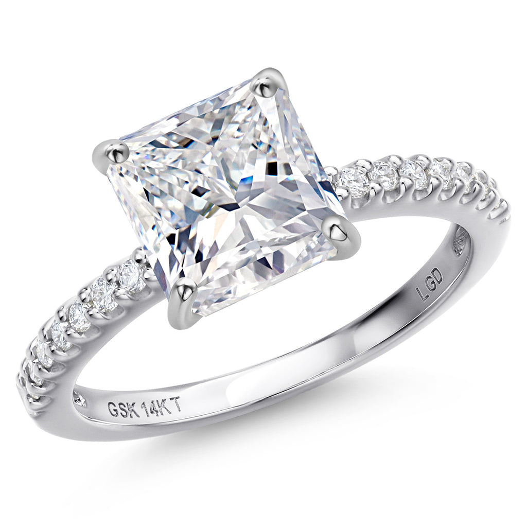 Princess Cut_Center 3.00ct_7_Ring in 14K White Gold