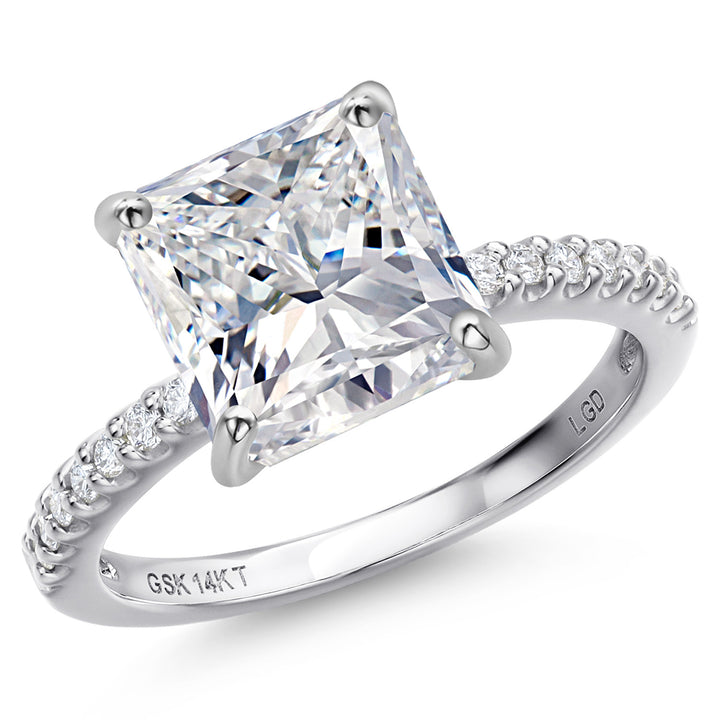Princess Cut_Center 4.00ct_5_Ring in 14K White Gold