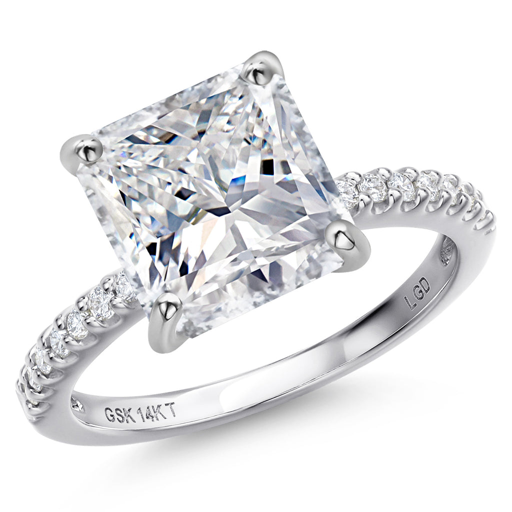 Princess Cut_Center 5.00ct_8_Ring in 14K White Gold