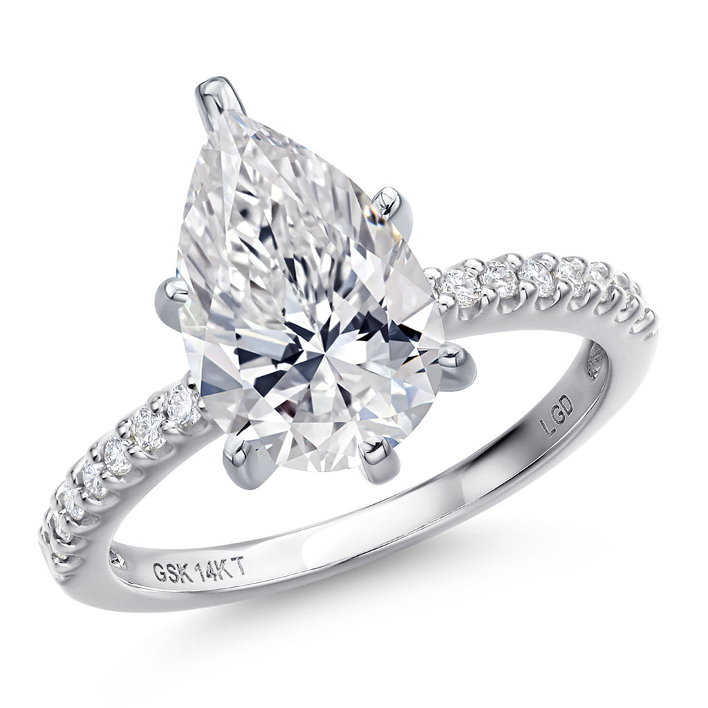 Pear Shape_Center 3.00ct_7_Ring in 14K White Gold