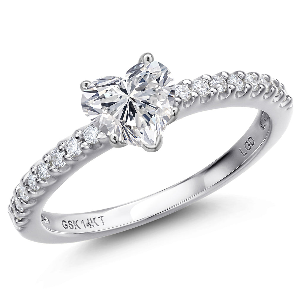 Heart Shape_Center 1.00ct_7_Ring in 14K White Gold