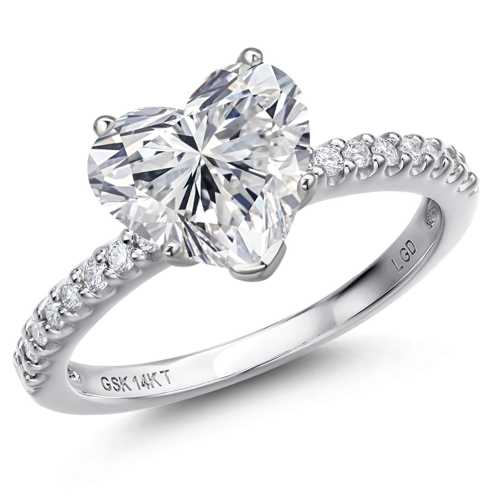 Heart Shape_Center 4.00ct_8_Ring in 14K White Gold