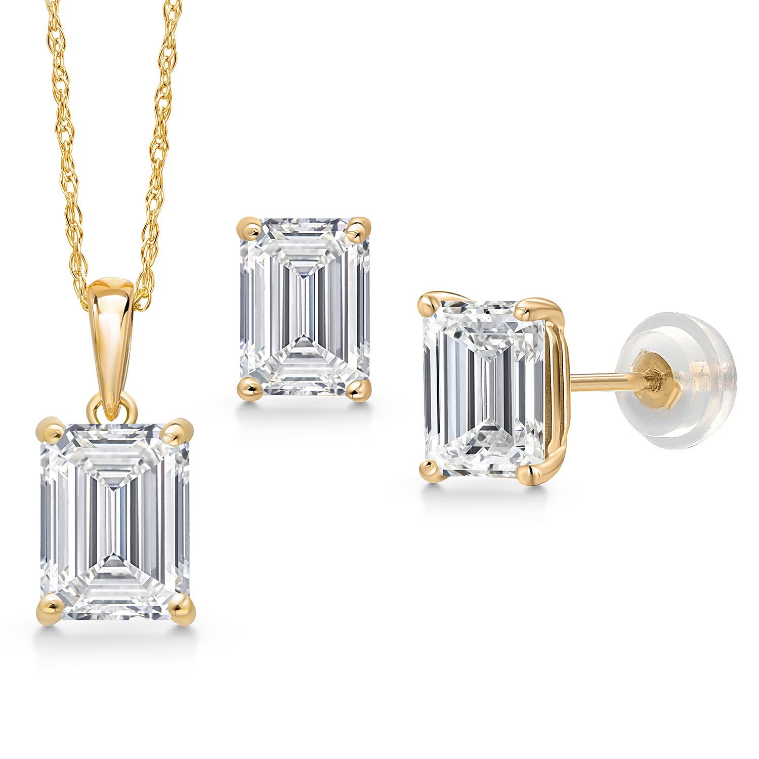 Pendant Earrings Set in 14K Yellow Gold