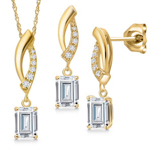 Pendant Earrings Set in 10K Yellow Gold