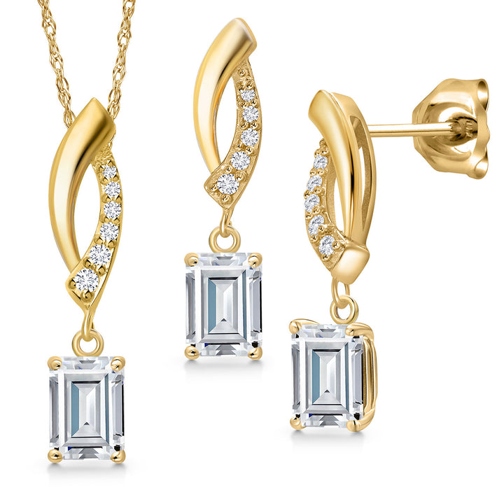 Pendant Earrings Set in 10K Yellow Gold