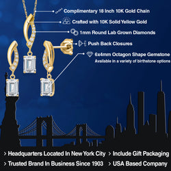 Pendant Earrings Set in 10K Yellow Gold
