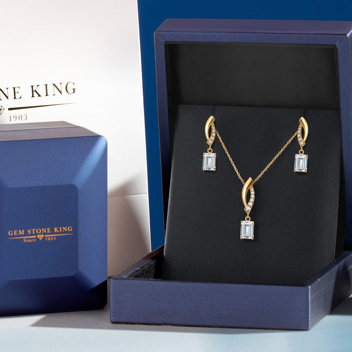 Pendant Earrings Set in 10K Yellow Gold