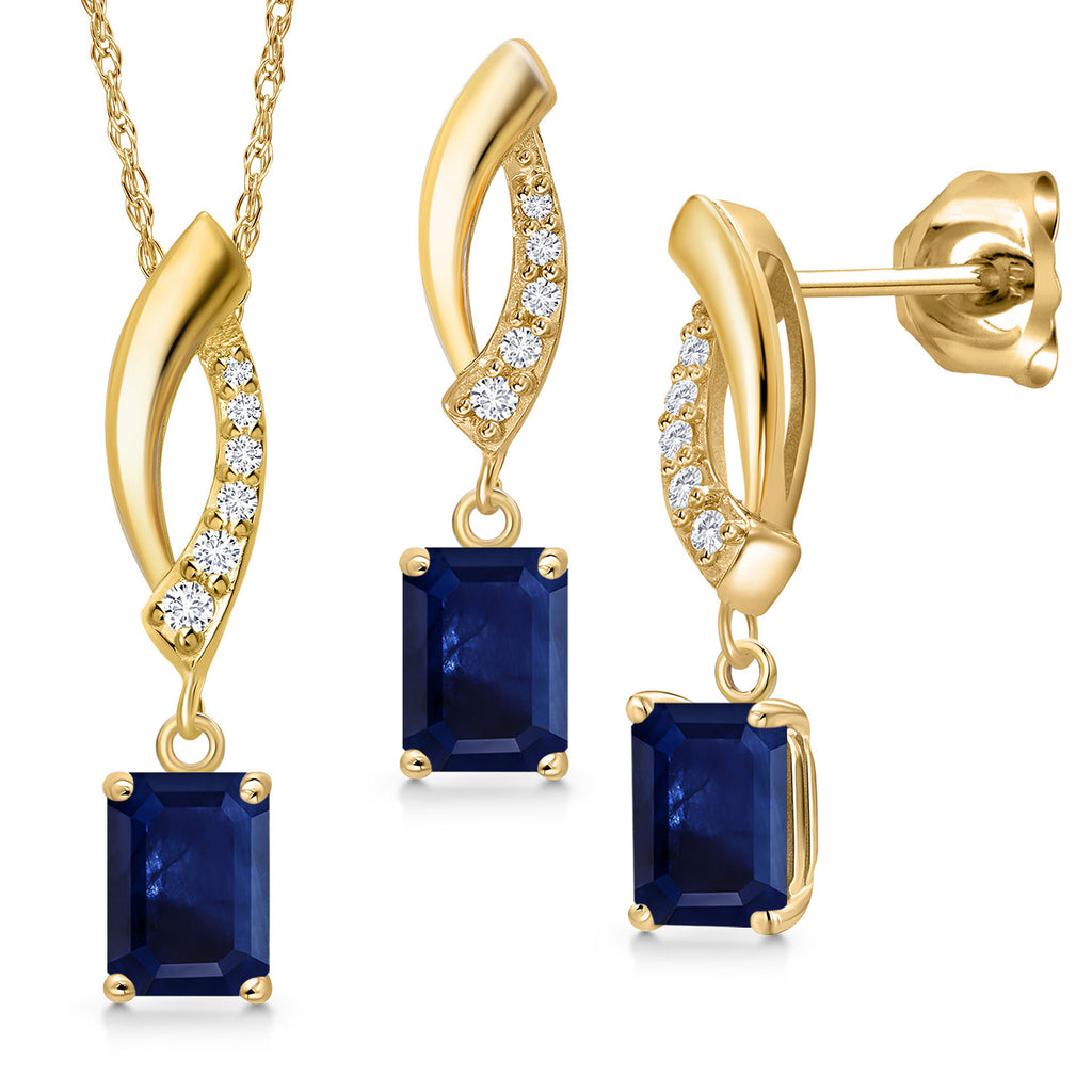 Pendant Earrings Set in 10K Yellow Gold