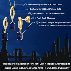 Pendant Earrings Set in 10K Yellow Gold
