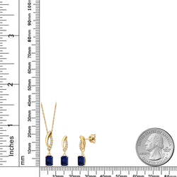 Pendant Earrings Set in 10K Yellow Gold