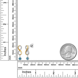 Earrings in 925 Sterling Silver and 10K Yellow Gold