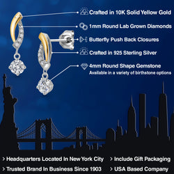 Earrings in 925 Sterling Silver and 10K Yellow Gold
