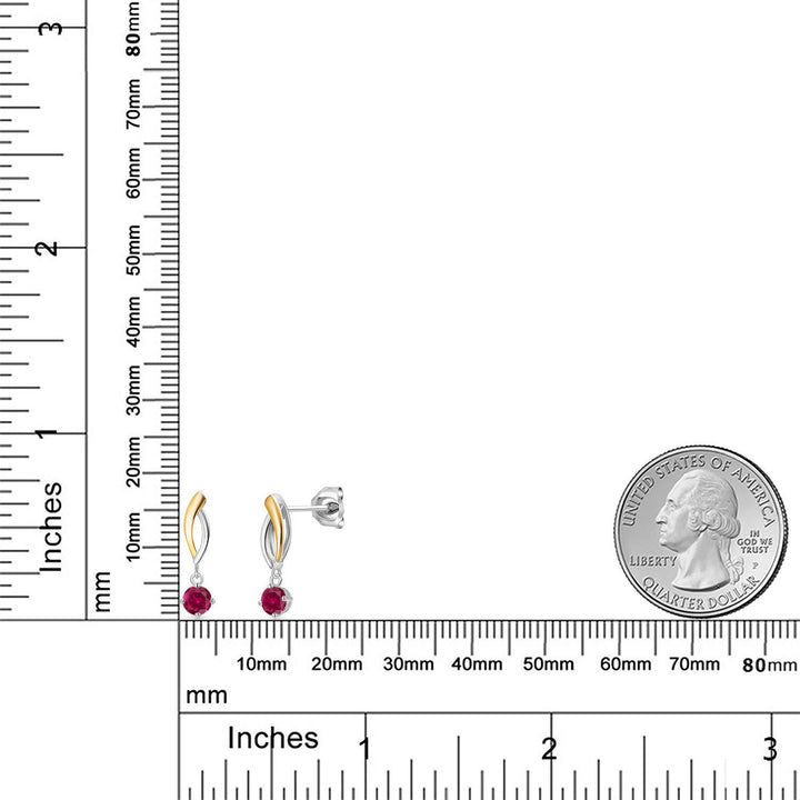 Earrings in 925 Sterling Silver and 10K Yellow Gold