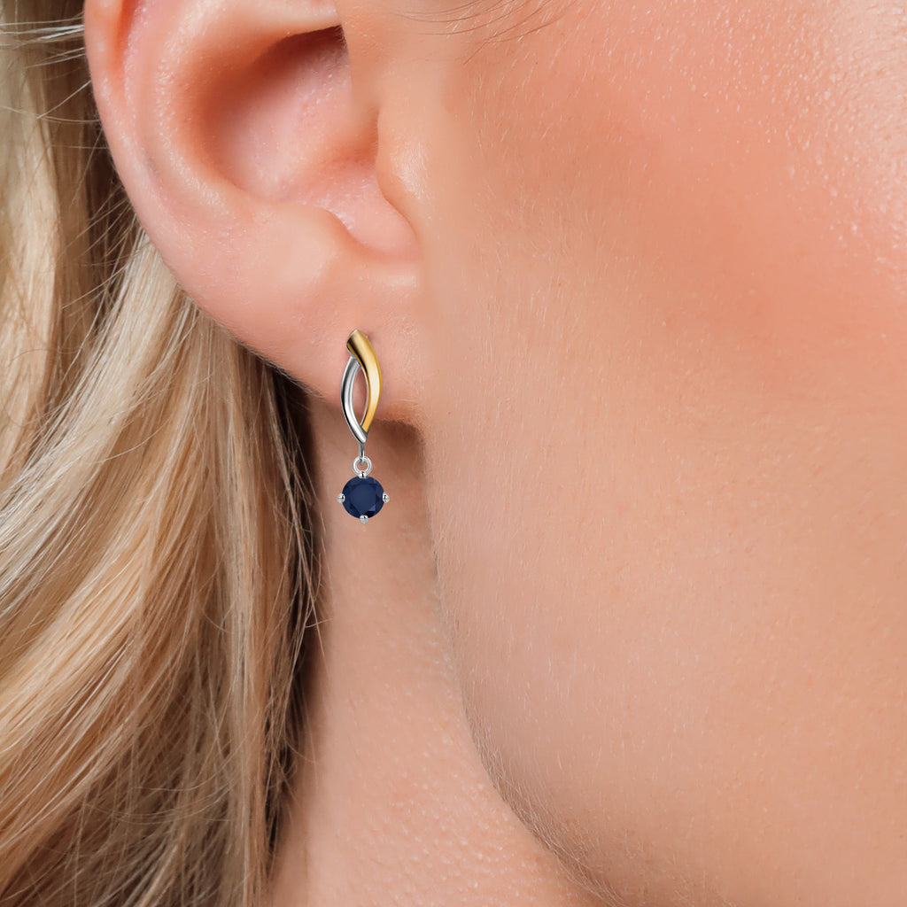 Earrings in 925 Sterling Silver and 10K Yellow Gold