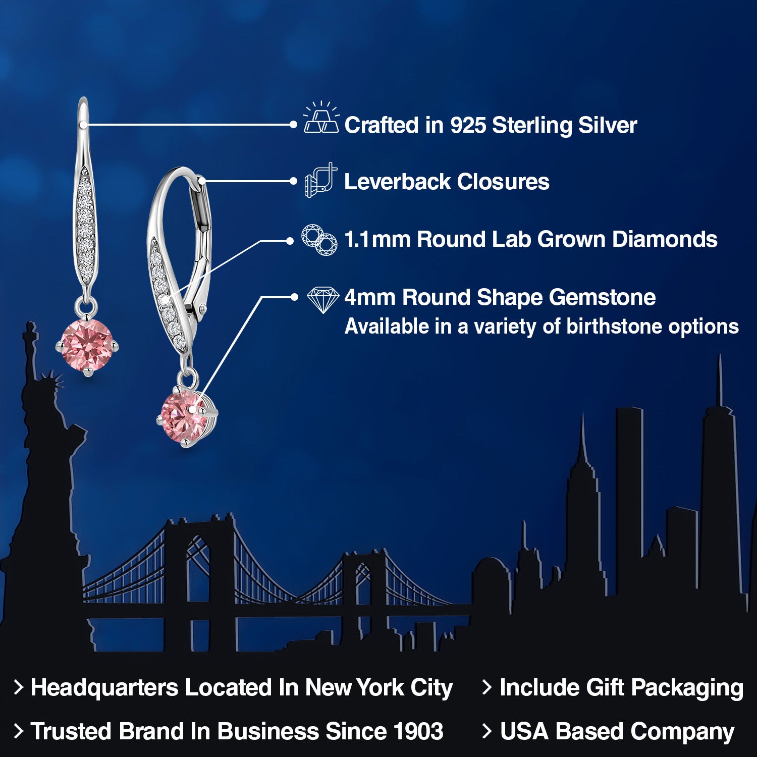 Earrings in 925 Sterling Silver