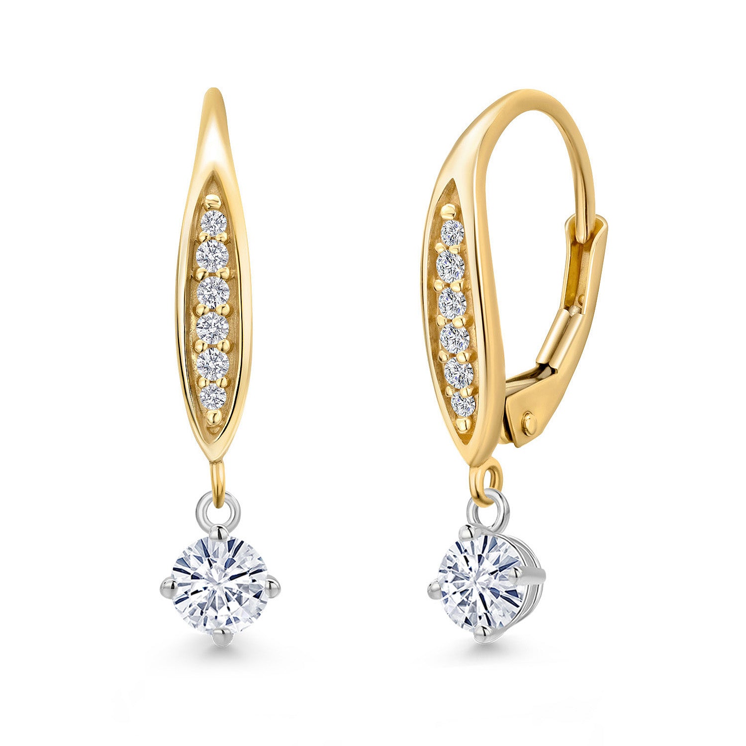Earrings in 925 Sterling Silver and 10K Yellow Gold