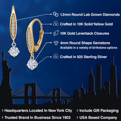 Earrings in 925 Sterling Silver and 10K Yellow Gold