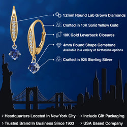 Earrings in 925 Sterling Silver and 10K Yellow Gold