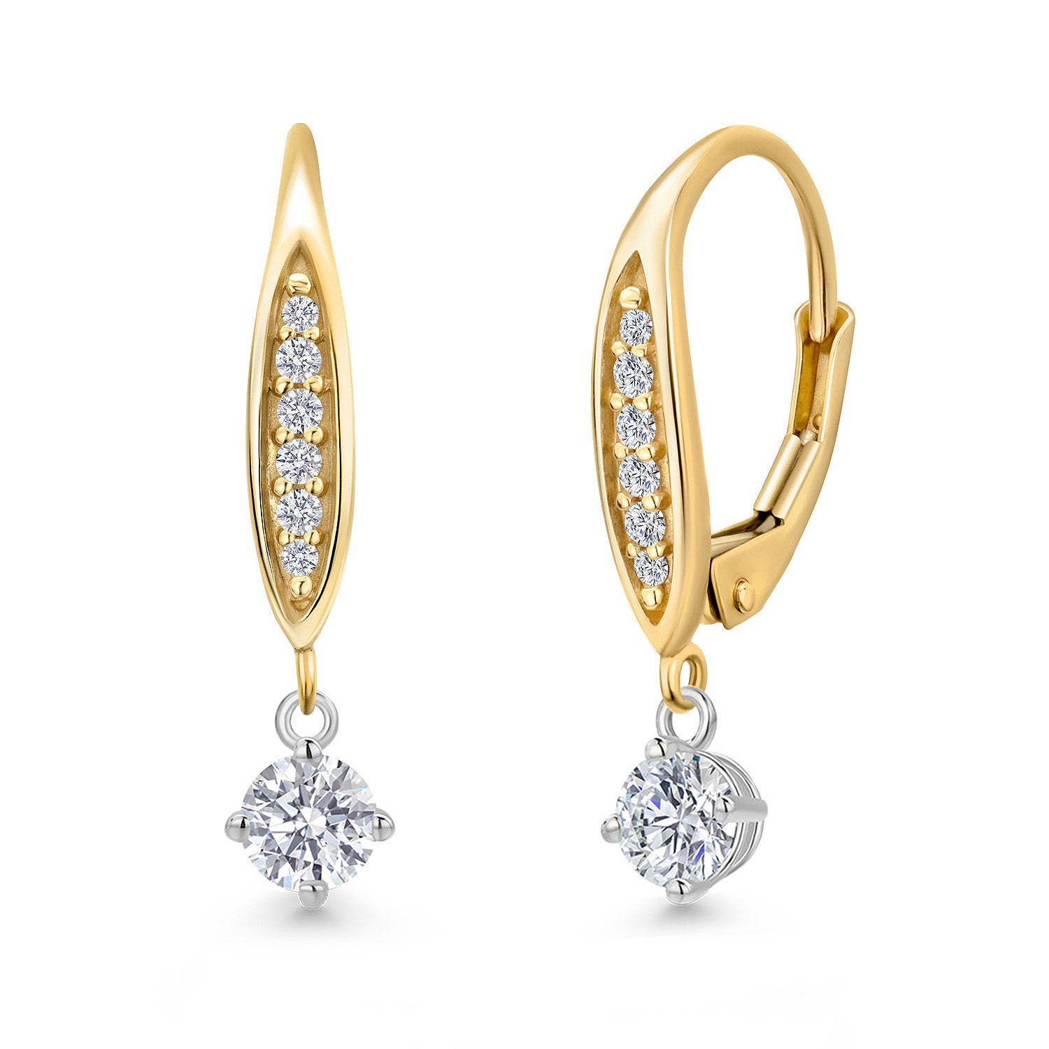 Earrings in 925 Sterling Silver and 10K Yellow Gold