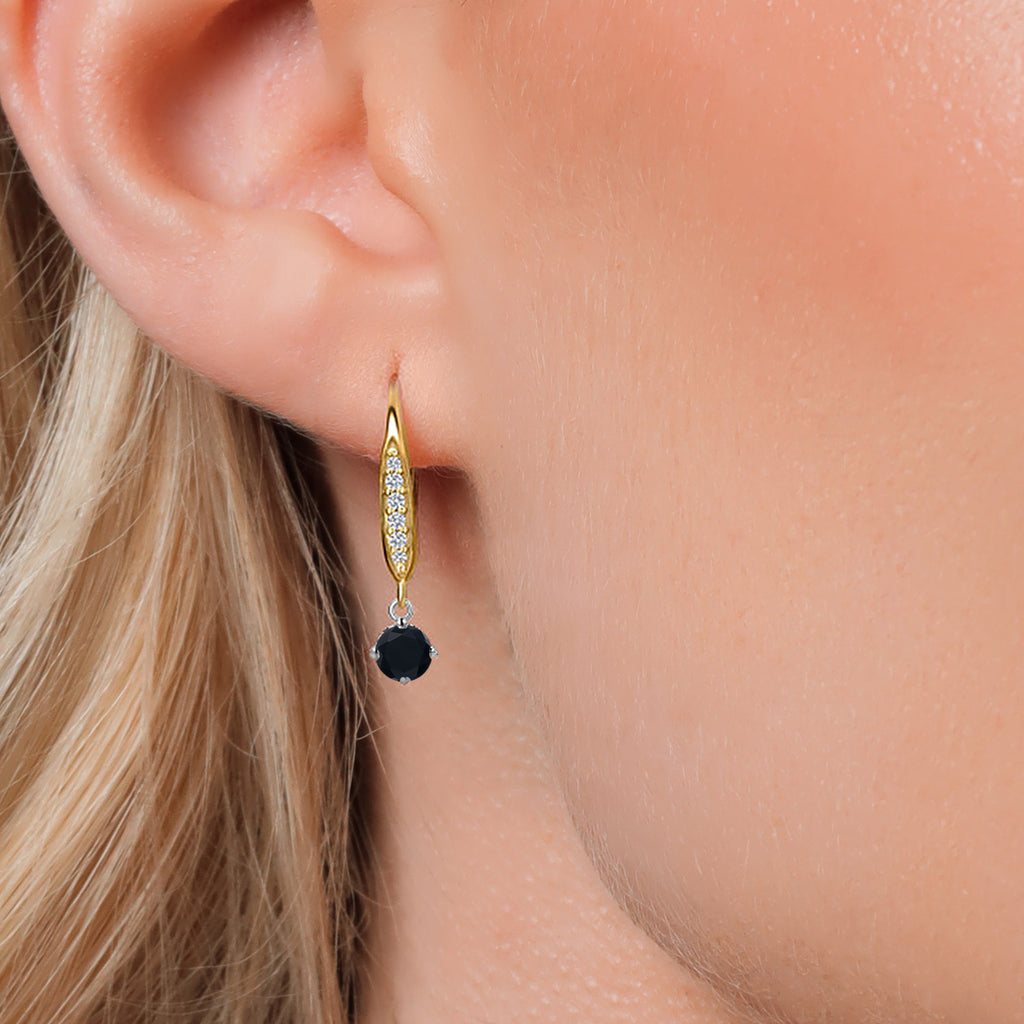 Earrings in 925 Sterling Silver and 10K Yellow Gold