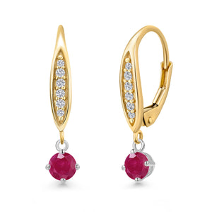 Earrings in 925 Sterling Silver and 10K Yellow Gold