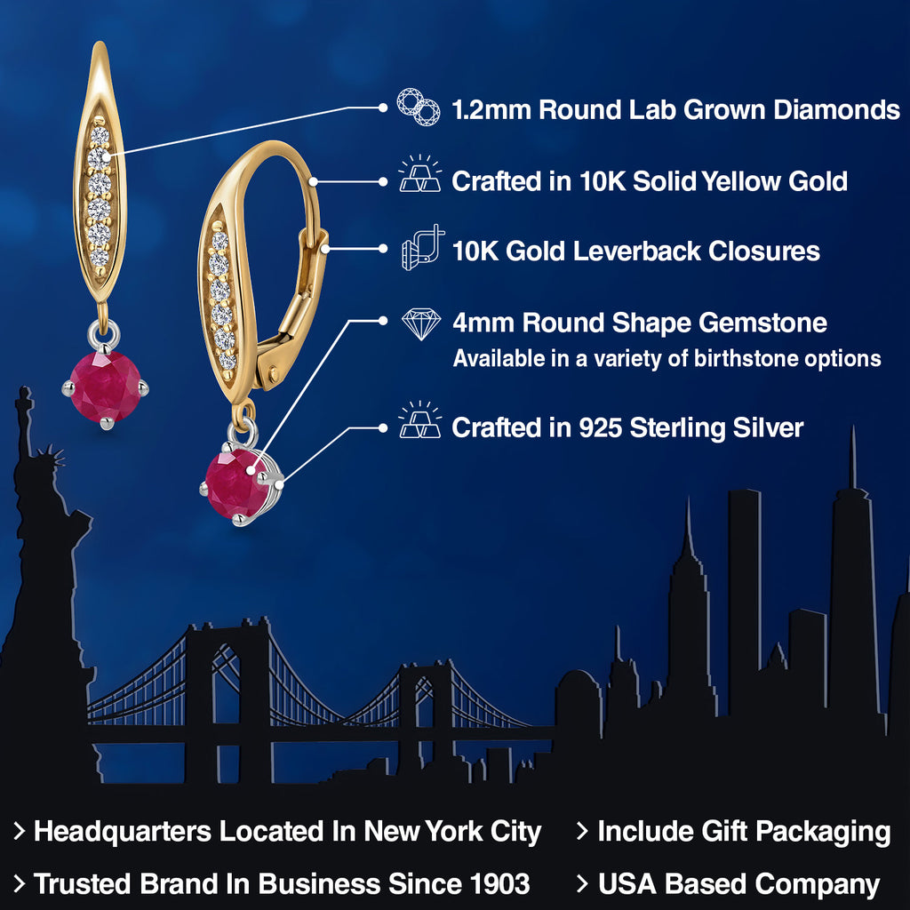 Earrings in 925 Sterling Silver and 10K Yellow Gold