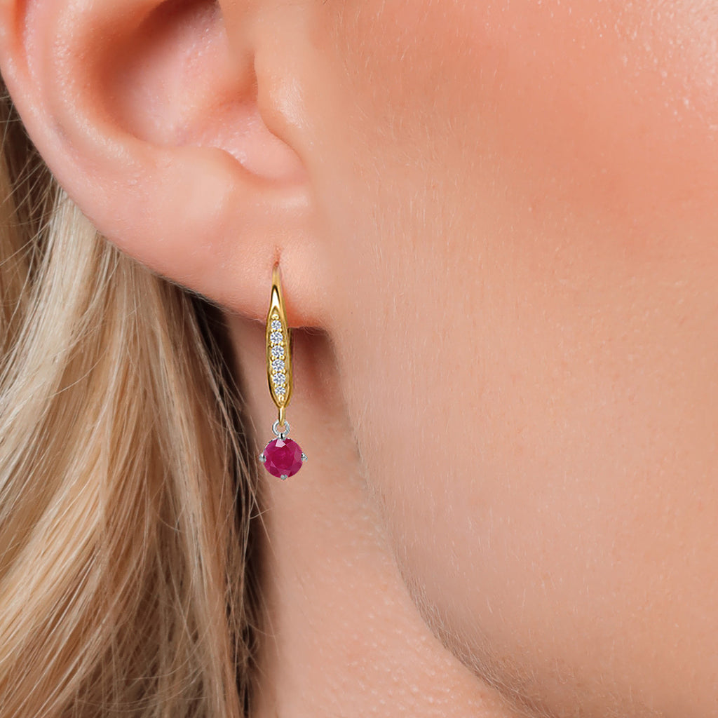 Earrings in 925 Sterling Silver and 10K Yellow Gold