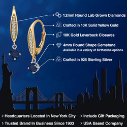 Earrings in 925 Sterling Silver and 10K Yellow Gold