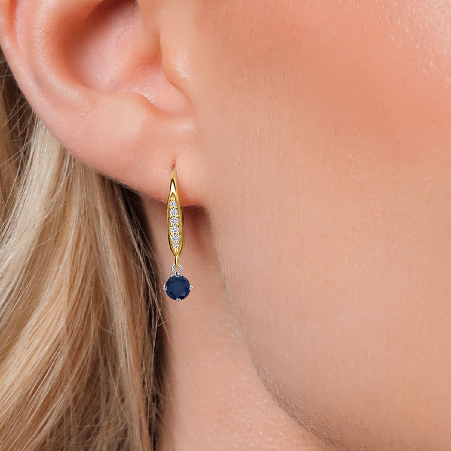 Earrings in 925 Sterling Silver and 10K Yellow Gold