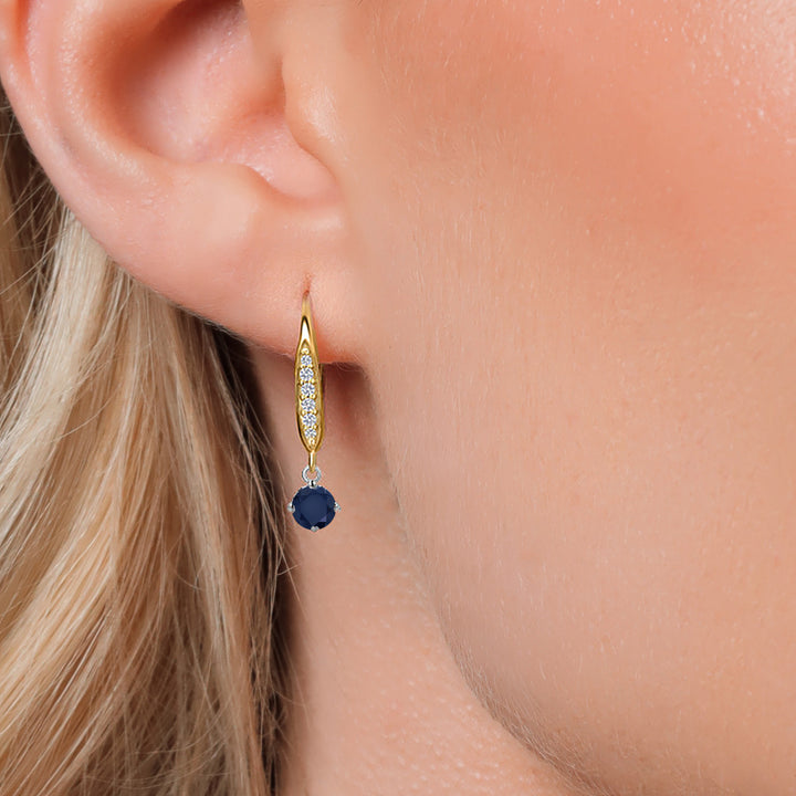 Earrings in 925 Sterling Silver and 10K Yellow Gold