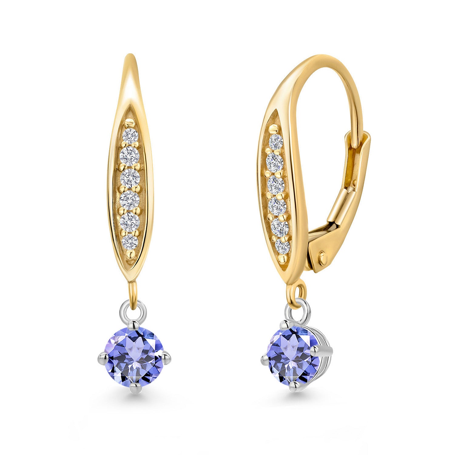 Earrings in 925 Sterling Silver and 10K Yellow Gold