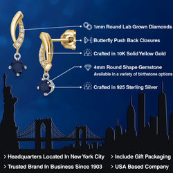Earrings in 925 Sterling Silver and 10K Yellow Gold