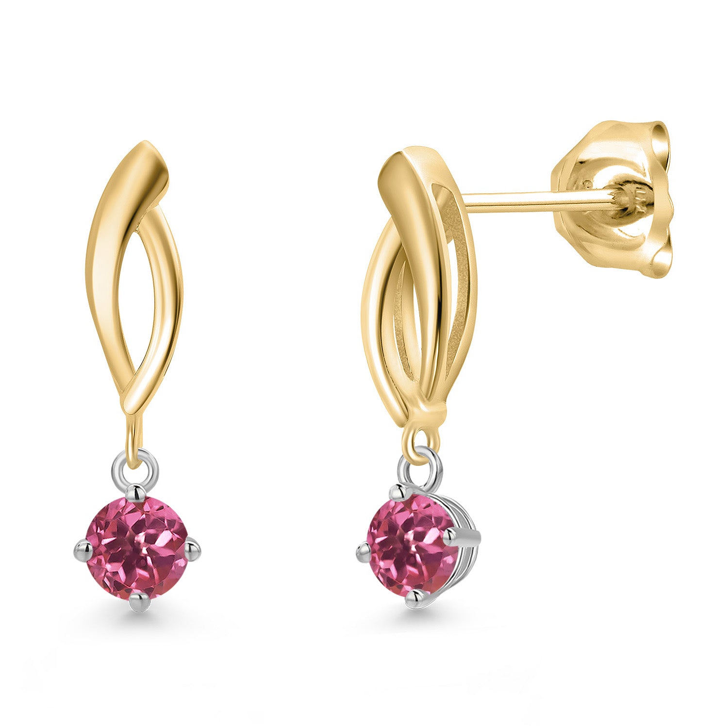 Earrings in 925 Sterling Silver and 10K Yellow Gold