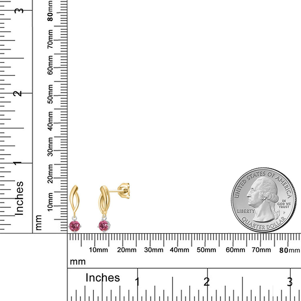 Earrings in 925 Sterling Silver and 10K Yellow Gold
