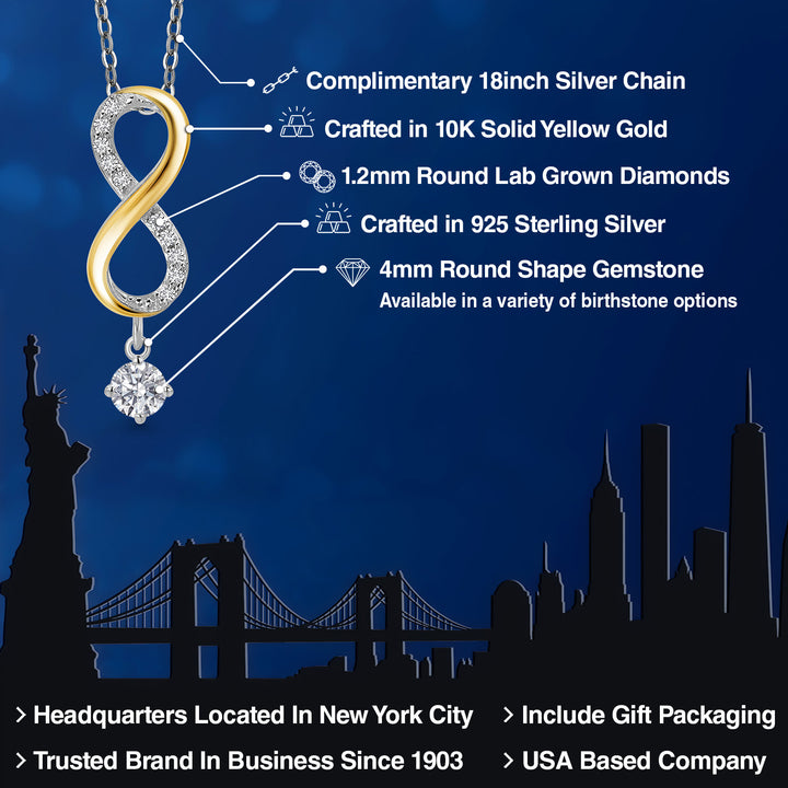 Pendant in 925 Sterling Silver and 10K Yellow Gold